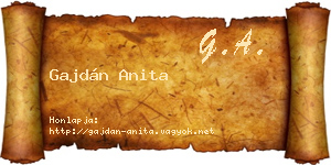 Gajdán Anita névjegykártya